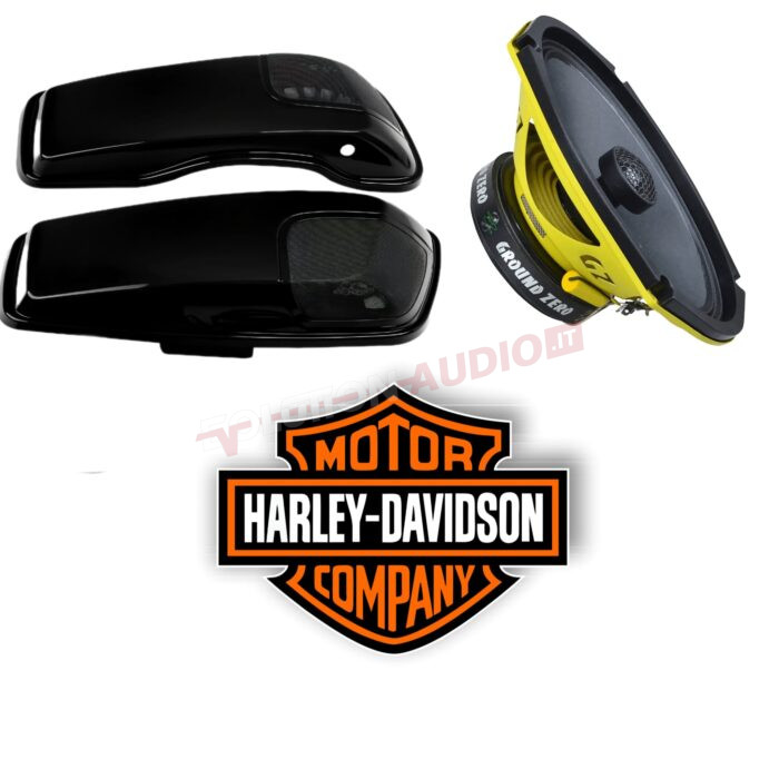 Immagine WhatsApp 2024-10-17 ore 23.23.51_b2ecf9f4 kit Harley-Davidson Ovali 6x9  GZCF 69SPL 300w + Coperchi borse posteriori Neri lucidi - immagine 1